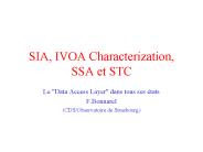 SIA, IVOA Characterization, SSA et STC
