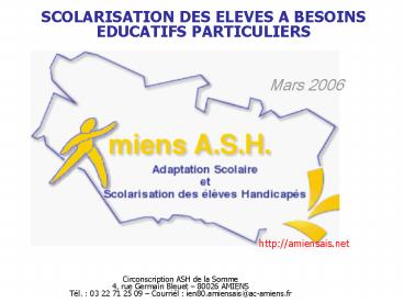 SCOLARISATION DES ELEVES A BESOINS EDUCATIFS PARTICULIERS
