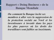 Rapport Doing Business de la Banque Mondiale