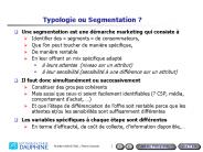 Typologie ou Segmentation
