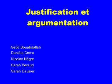 Justification et argumentation