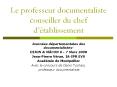Le professeur documentaliste conseiller du chef dtablissement PowerPoint PPT Presentation