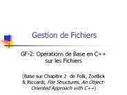Gestion de Fichiers