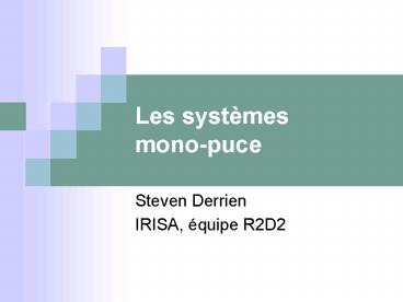 Les systmes monopuce