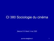 CI 380 Sociologie du cin