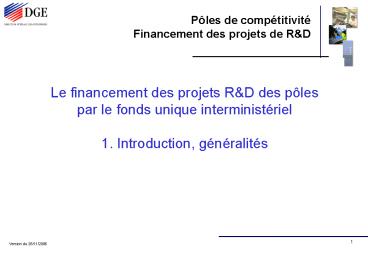 Le financement des projets R