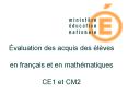 valuation des acquis des lves en franais et en mathmatiques CE1 et CM2 PowerPoint PPT Presentation