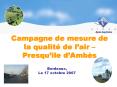 Campagne de mesure de la qualit de lair Presqule dAmbs PowerPoint PPT Presentation