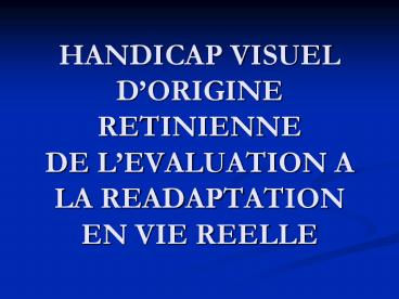 HANDICAP VISUEL D