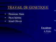 TRAVAIL DE GENETIQUE