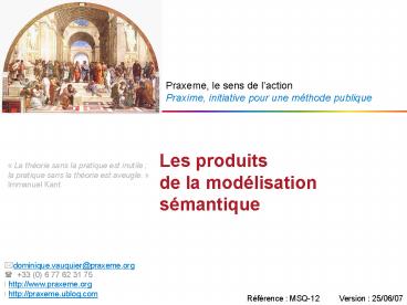 Les produits delamodlisation smantique
