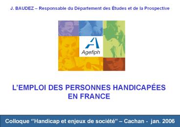 L'emploi des personnes handicap