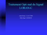 Traitement Opti mal du Signal LORAN-C