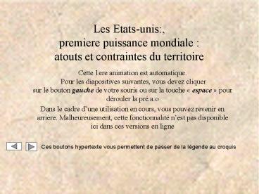 Les Etats-unis:, premiere puissance mondiale : atouts et contraintes du territoire