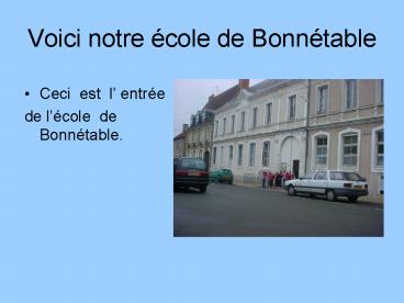 Voici notre cole de Bonntable
