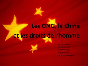 Les ONG, la Chine et les droits de lhomme