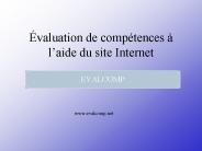 valuation de comptences laide du site Internet