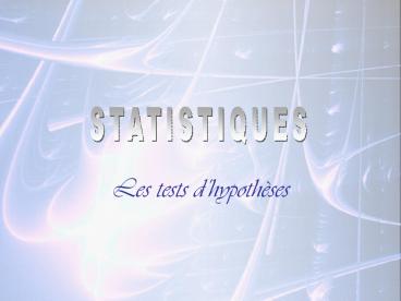 Les tests dhypothses