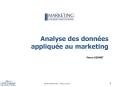 Analyse des donnes applique au marketing PowerPoint PPT Presentation