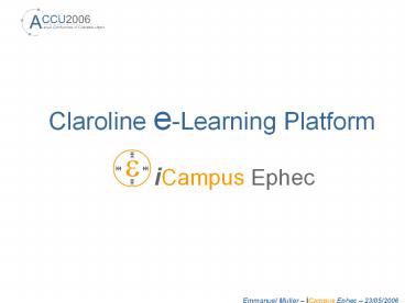 Claroline e-Learning Platform
