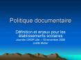 Politique documentaire PowerPoint PPT Presentation