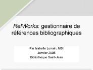 RefWorks: gestionnaire de r