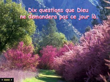 Dix questions que Dieu