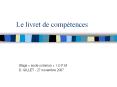 Le livret de comptences PowerPoint PPT Presentation