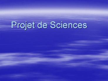 Projet de Sciences