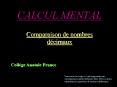 CALCUL MENTAL PowerPoint PPT Presentation