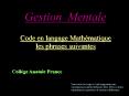 Gestion Mentale PowerPoint PPT Presentation