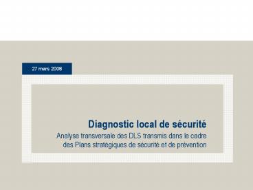 Diagnostic local de scurit