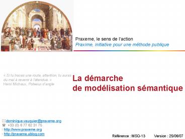 La dmarche demodlisation smantique