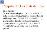 Chapitre 2 : Les tats de leau