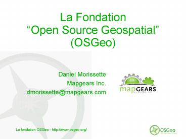 La Fondation Open Source Geospatial OSGeo