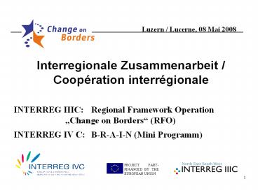 Interregionale Zusammenarbeit / Coop