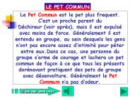 Le Pet Commun est le pet plus frequent. C
