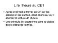 Lire lheure au CE1 PowerPoint PPT Presentation