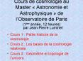 Cours de cosmologie au Master Astronomie et Astrophysique de lObservatoire de Paris 1re anne, 12 heu PowerPoint PPT Presentation