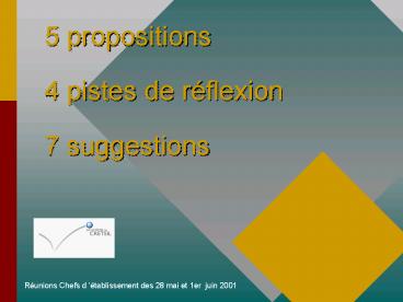 5 propositions 4 pistes de rflexion 7 suggestions