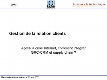 Gestion de la relation clients