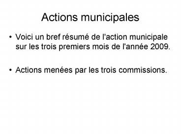 Actions municipales