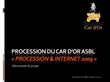 Procession du car dor ASBL Procession