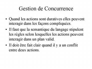 Gestion de Concurrence