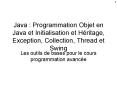 Java : Programmation Objet en Java et Initialisation et Hritage, Exception, Collection, Thread et Sw PowerPoint PPT Presentation