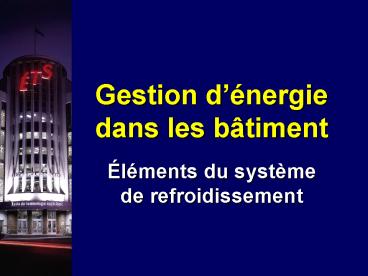 Gestion dnergie dans les btiment