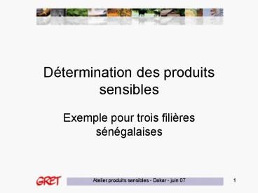 Dtermination des produits sensibles