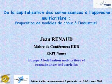 De la capitalisation des connaissances 