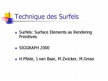 Technique des Surfels