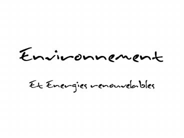 Environnement
